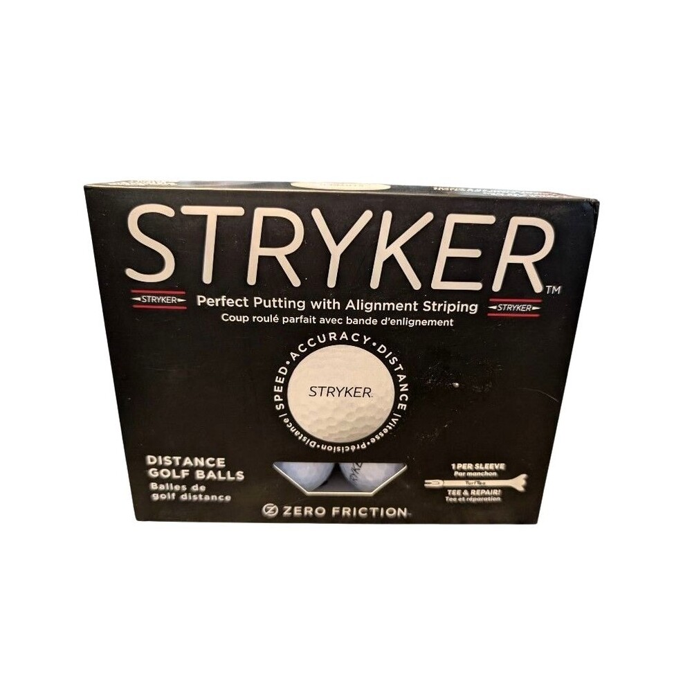 Stryker Distance Golf Balls Zero Friction White (One Dozen) NEW